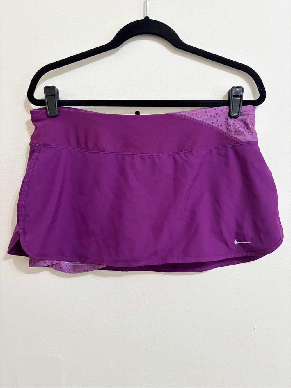 Nike Purple Athletic Skort with Patterned Inner Layer